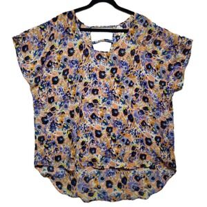 Live 4 Truth Size 3X Sheer Floral High Low Back Keyhole Tunic Floral Bloomcore